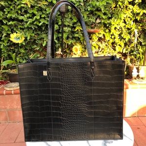 beis work tote bag in black croc